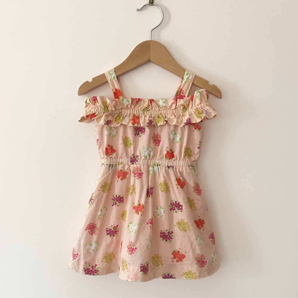 JANIE & JACK EUC Blush Floral Cold Shoulder Sundress